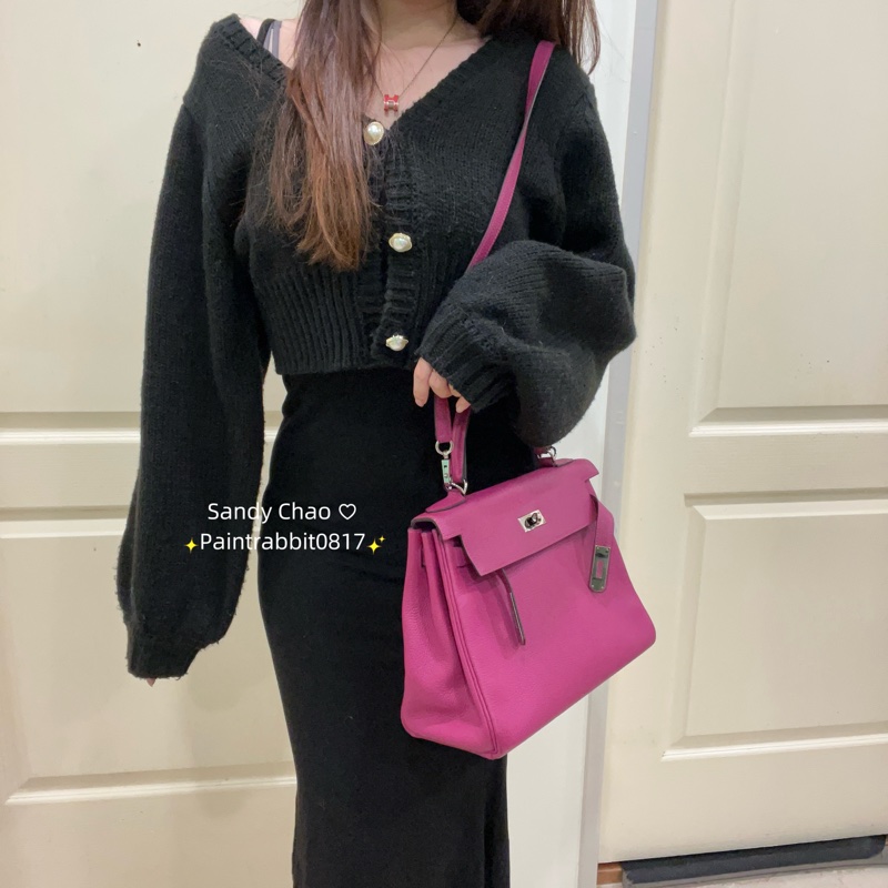 ෆ Hermes Kelly28玫瑰紫-0