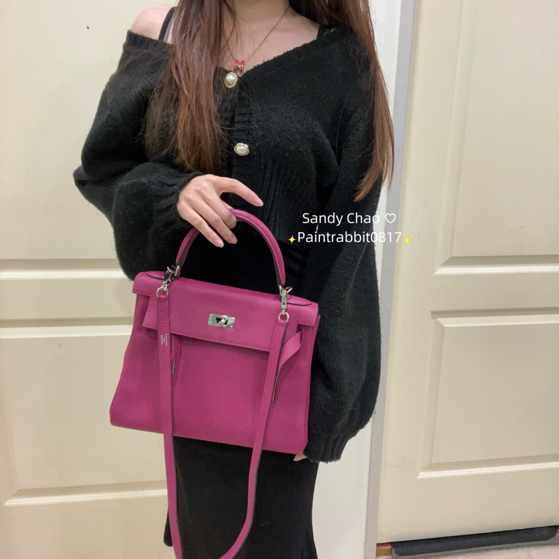 ෆ Hermes Kelly28玫瑰紫-1