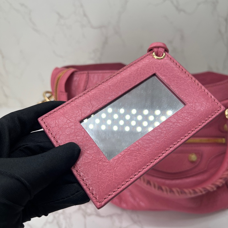 香緹國際精品 878 機車包 粉金 短背帶-12