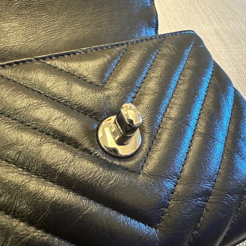 Chanel Coco Handle Nano V紋 黑銀-10