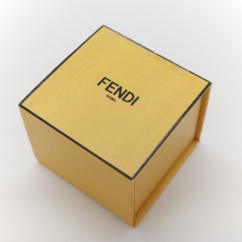 Fendi 芬迪 O'Lock 黃金色 白色水鑽 戒指-8