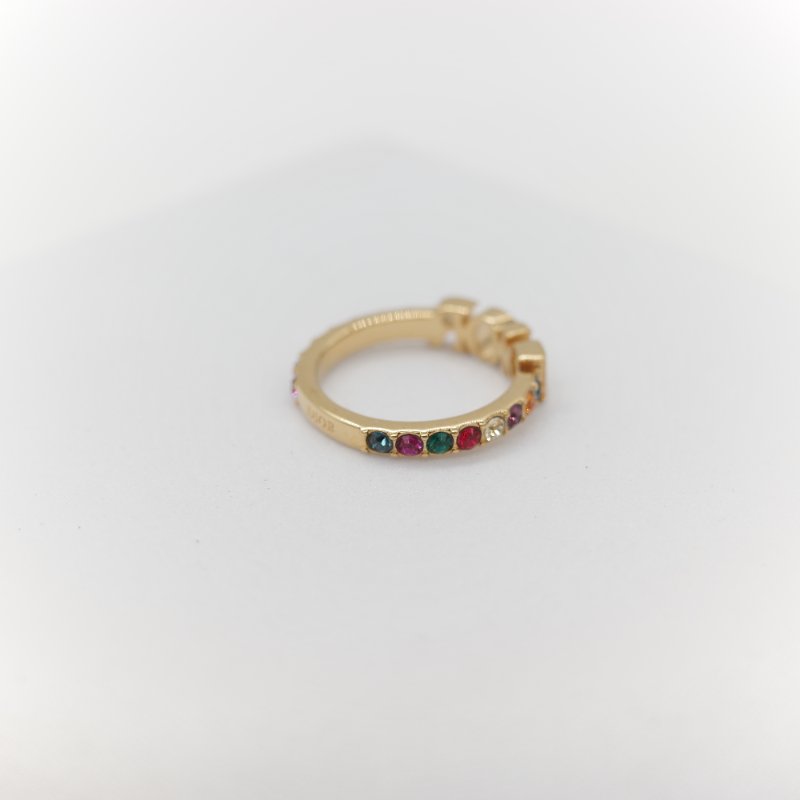 Dior 迪奧 Dio(r)evolution  無限寶石 金色 金屬鑲嵌多彩水鑽 戒指-4