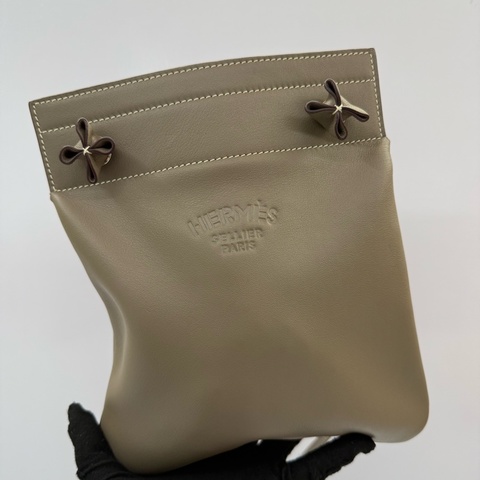 HERMES 愛馬仕 大象灰ALINE MINI斜背包  ETOUPE U刻