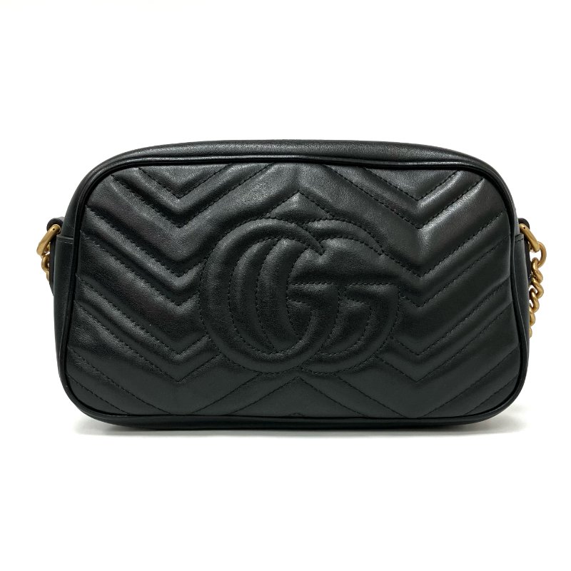 ☆Gucci古馳 Marmont Black Calfskin Cross-body Bag 447632 黑色小牛皮斜背袋 447632 -267001927-2