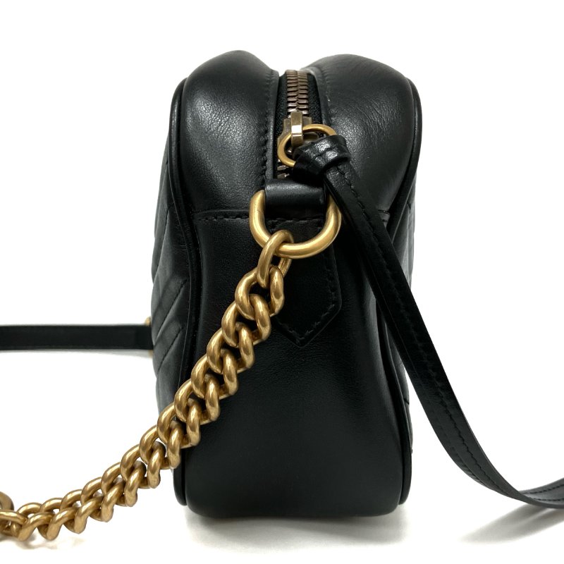 ☆Gucci古馳 Marmont Black Calfskin Cross-body Bag 447632 黑色小牛皮斜背袋 447632 -267001927-3