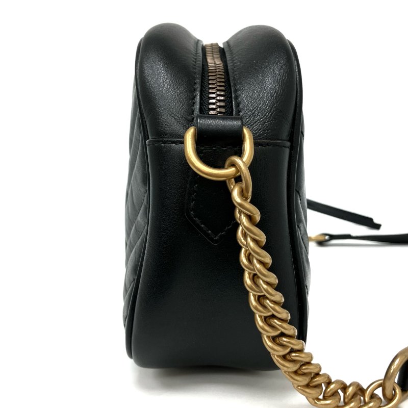 ☆Gucci古馳 Marmont Black Calfskin Cross-body Bag 447632 黑色小牛皮斜背袋 447632 -267001927-4