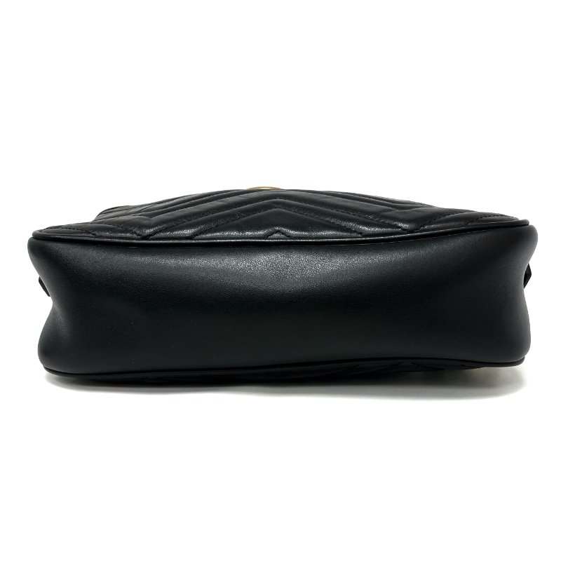 ☆Gucci古馳 Marmont Black Calfskin Cross-body Bag 447632 黑色小牛皮斜背袋 447632 -267001927-9