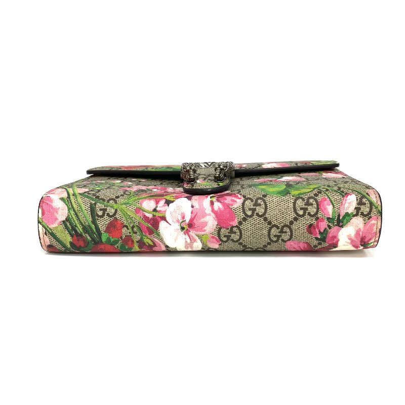 ☆Gucci古馳 Dionysus Brown, Pink Coated Canvas GG Monogram Flower Wallet On Chain 401231 啡色, 粉紅色塗層帆布GG 花紋花花鏈條銀包401231 -267002363-5