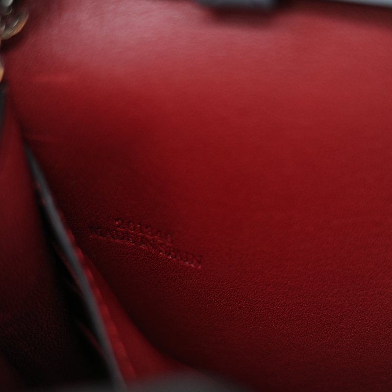 Loewe 羅威 雙色拼接 米色 粉藍色 小牛皮金屬鍊 翻蓋皮夾 斜背包 鏈條包 單肩包 （鏈條可以拆卸）-23