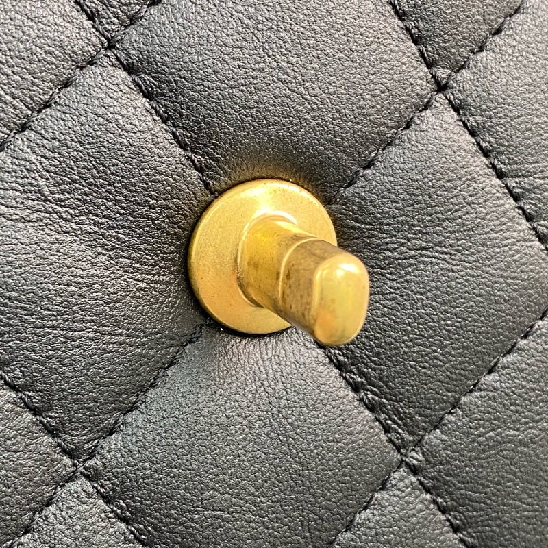 △ Chanel 香奈兒 Black Calfskin Gold Tone Metal Single Flap Chain Shoulder Bag AS3227 黑色小牛皮金色金屬鎖鏈肩背袋 - 267003454-15