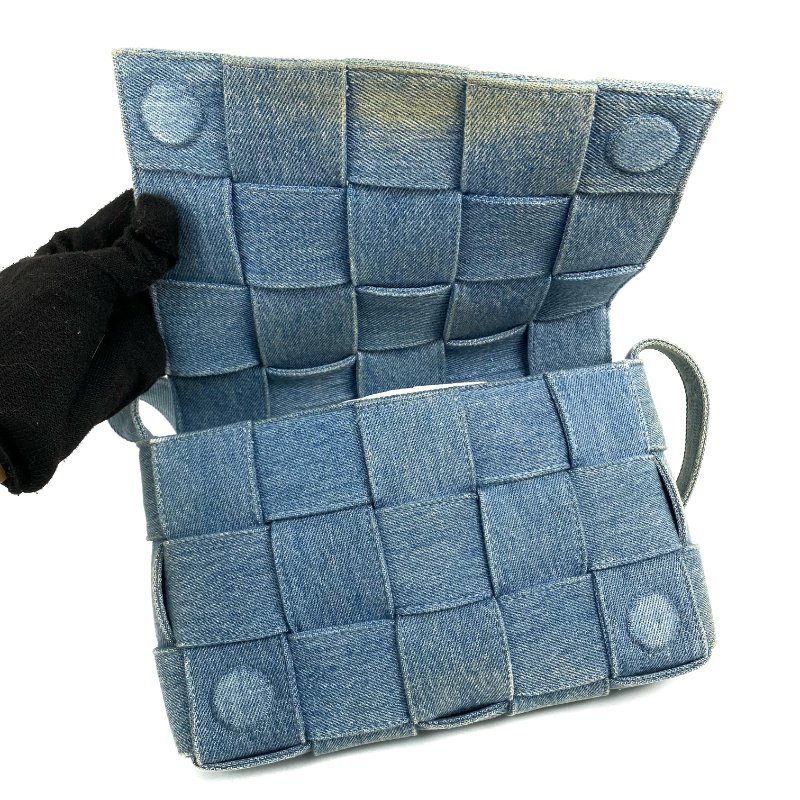 △ Bottega Veneta 寳緹嘉 Blue Denim Cassette Shoulder Bag 藍色牛仔布肩背袋 - 267002920-12