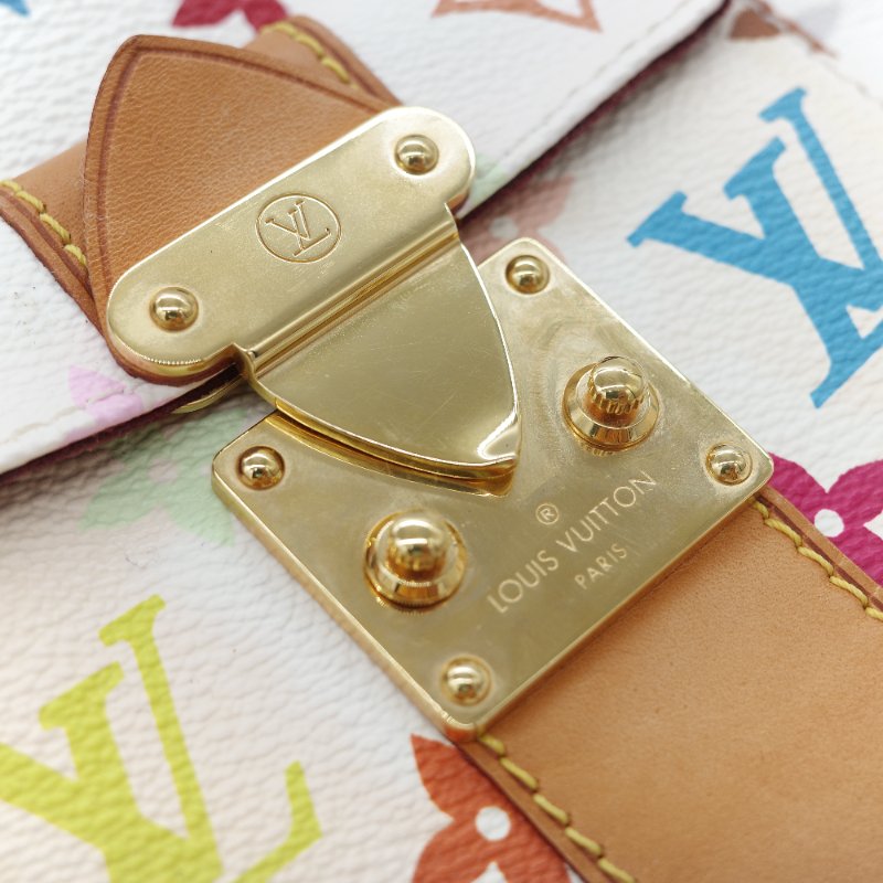 （限量保存款♥️日本同款已經 12 萬了）Louis Vuitton X 村上隆 路易威登 Speedy30 白三彩 經典花紋 手提包 枕頭包-27