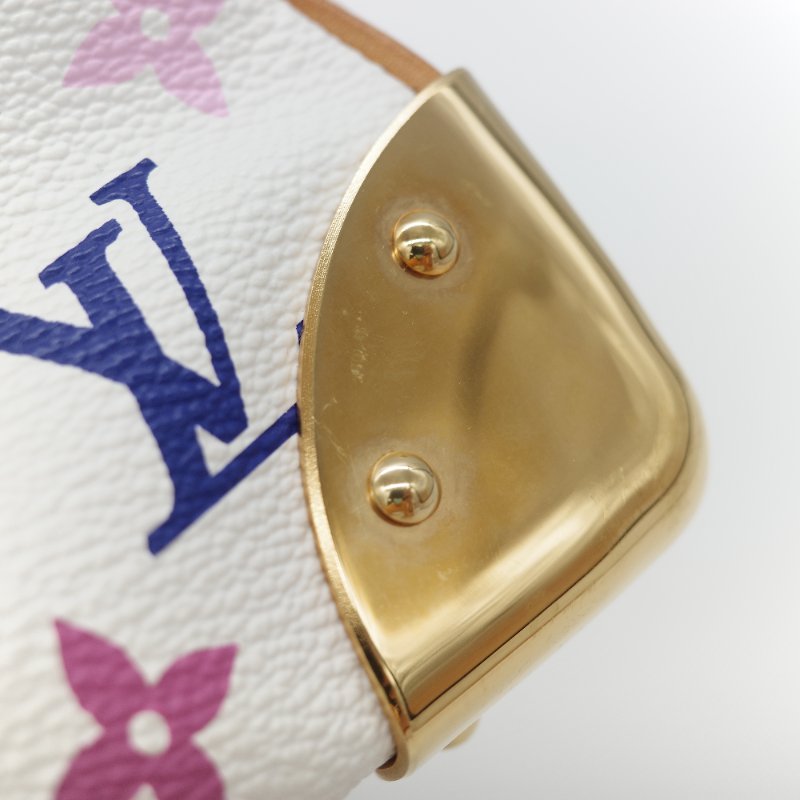 （限量保存款♥️日本同款已經 12 萬了）Louis Vuitton X 村上隆 路易威登 Speedy30 白三彩 經典花紋 手提包 枕頭包-29