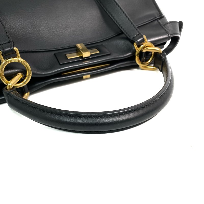 △ Fendi 芬迪 Black Calfskin Peekaboo 2 Way Bag 黑色小牛皮兩用袋 - 267003465-10