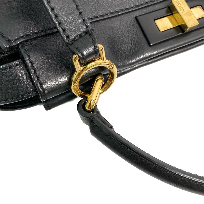 △ Fendi 芬迪 Black Calfskin Peekaboo 2 Way Bag 黑色小牛皮兩用袋 - 267003465-11