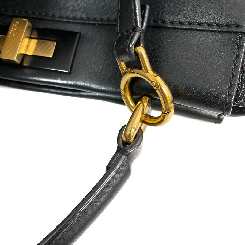 △ Fendi 芬迪 Black Calfskin Peekaboo 2 Way Bag 黑色小牛皮兩用袋 - 267003465-12