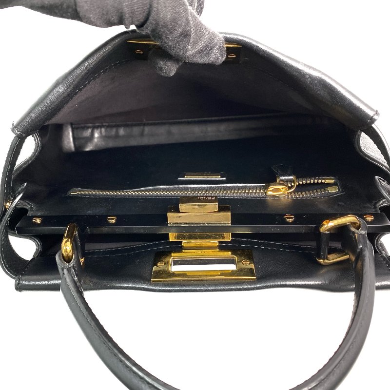 △ Fendi 芬迪 Black Calfskin Peekaboo 2 Way Bag 黑色小牛皮兩用袋 - 267003465-16