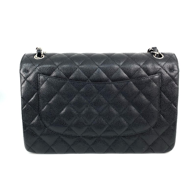 △ Chanel 香奈兒 CF30 Black Caviar Skin Silver Tone Metal Classic Double Flap Chain Shoulder Bag A58600 No.19 黑色粒紋小牛皮銀色金屬鎖鏈肩背袋No.19 - 267003100-2