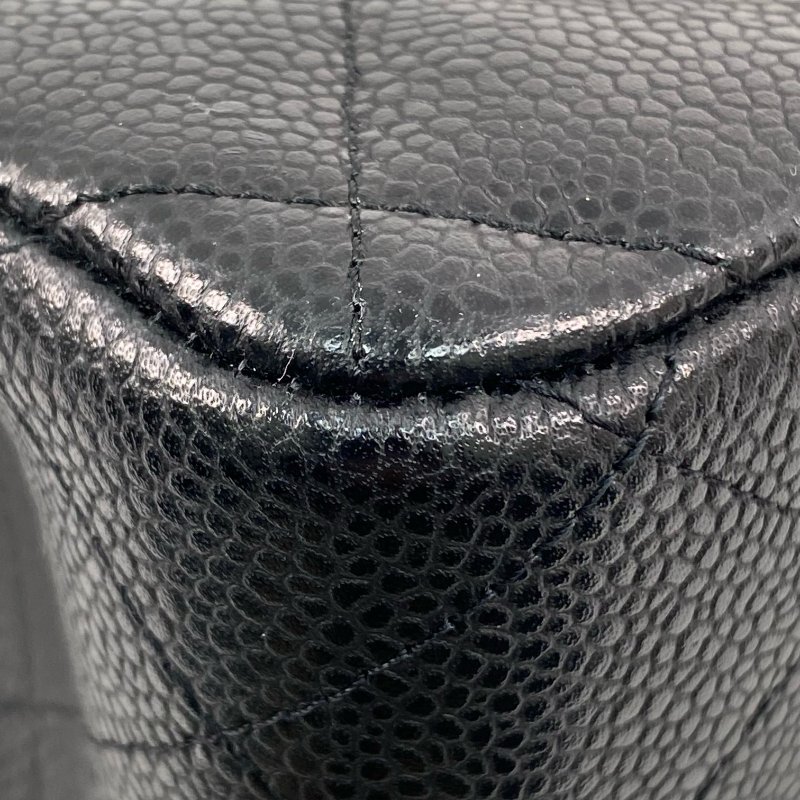 △ Chanel 香奈兒 CF30 Black Caviar Skin Silver Tone Metal Classic Double Flap Chain Shoulder Bag A58600 No.19 黑色粒紋小牛皮銀色金屬鎖鏈肩背袋No.19 - 267003100-10