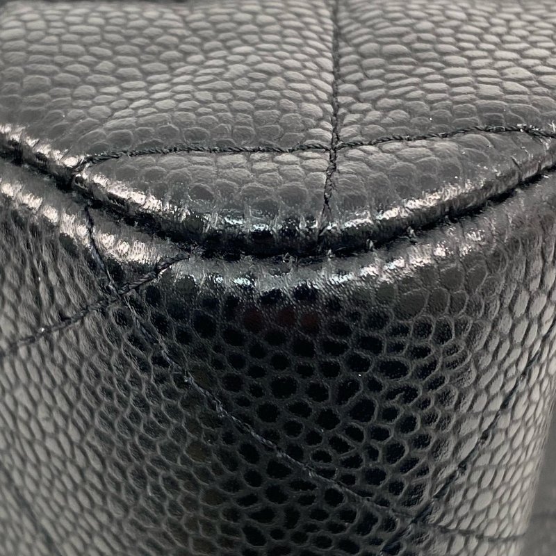 △ Chanel 香奈兒 CF30 Black Caviar Skin Silver Tone Metal Classic Double Flap Chain Shoulder Bag A58600 No.19 黑色粒紋小牛皮銀色金屬鎖鏈肩背袋No.19 - 267003100-11