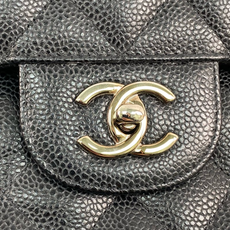 △ Chanel 香奈兒 CF30 Black Caviar Skin Silver Tone Metal Classic Double Flap Chain Shoulder Bag A58600 No.19 黑色粒紋小牛皮銀色金屬鎖鏈肩背袋No.19 - 267003100-12