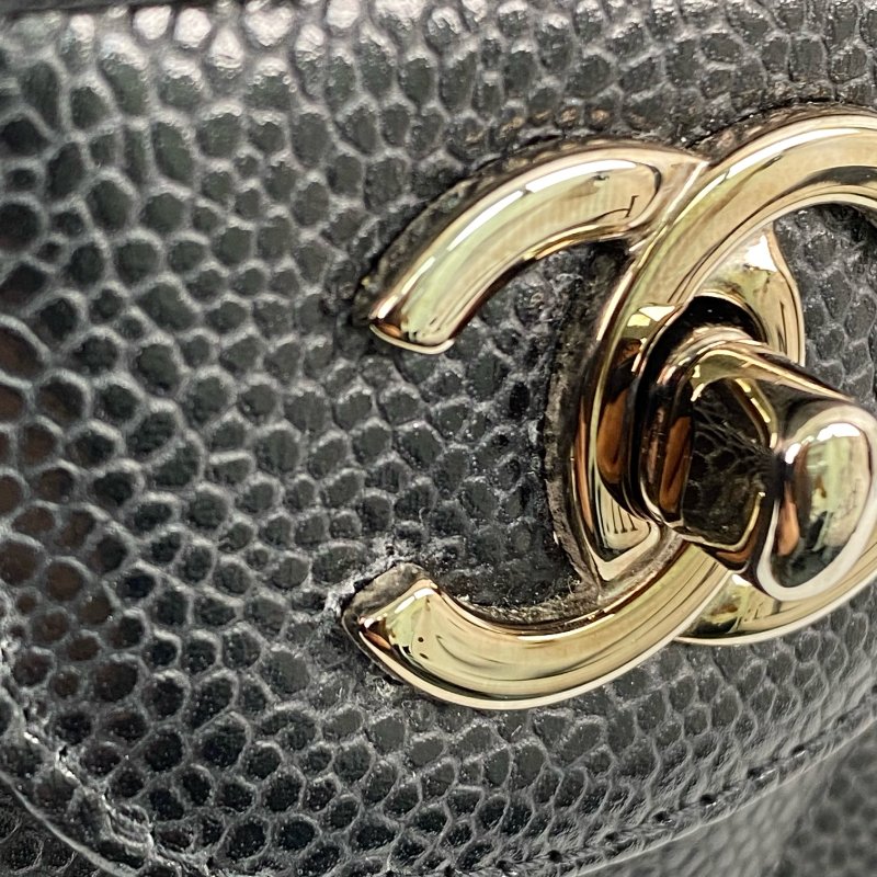 △ Chanel 香奈兒 CF30 Black Caviar Skin Silver Tone Metal Classic Double Flap Chain Shoulder Bag A58600 No.19 黑色粒紋小牛皮銀色金屬鎖鏈肩背袋No.19 - 267003100-13