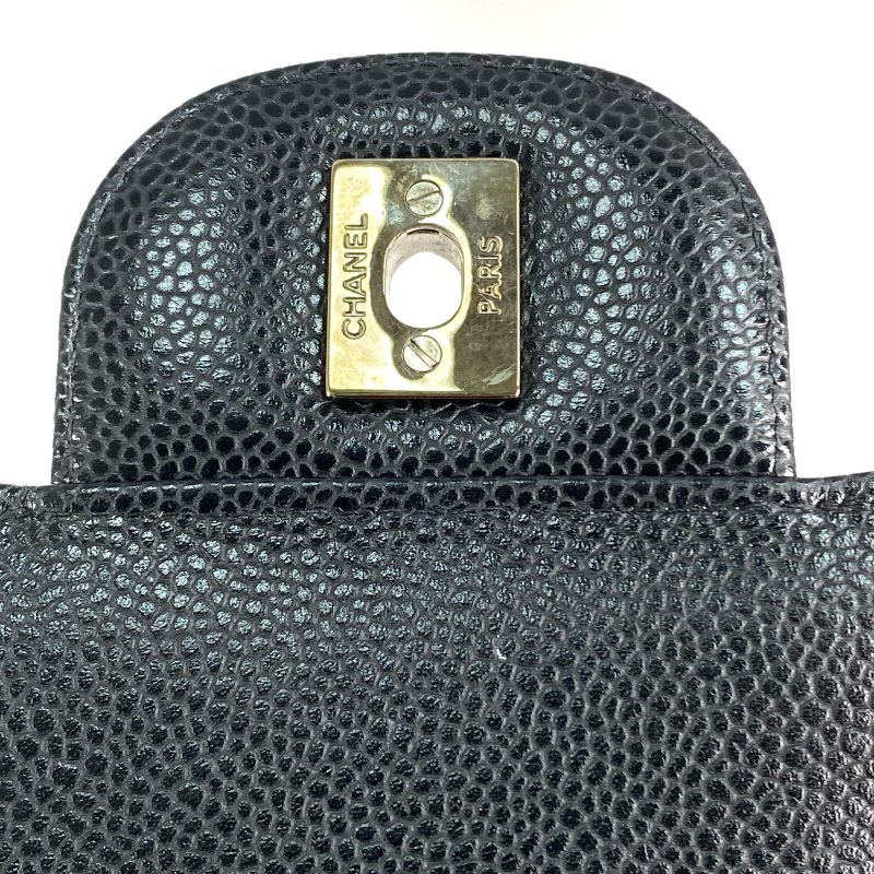 △ Chanel 香奈兒 CF30 Black Caviar Skin Silver Tone Metal Classic Double Flap Chain Shoulder Bag A58600 No.19 黑色粒紋小牛皮銀色金屬鎖鏈肩背袋No.19 - 267003100-14