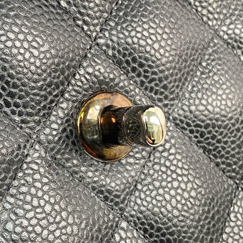 △ Chanel 香奈兒 CF30 Black Caviar Skin Silver Tone Metal Classic Double Flap Chain Shoulder Bag A58600 No.19 黑色粒紋小牛皮銀色金屬鎖鏈肩背袋No.19 - 267003100-15