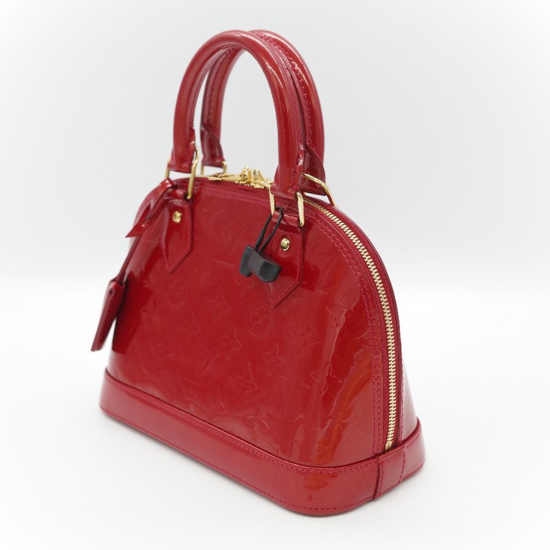 （狀況超級好♥️全網最低）Louis Vuitton 路易威登 Alma BB 辣椒紅 漆皮 手提包 貝殼包 斜挎包-3