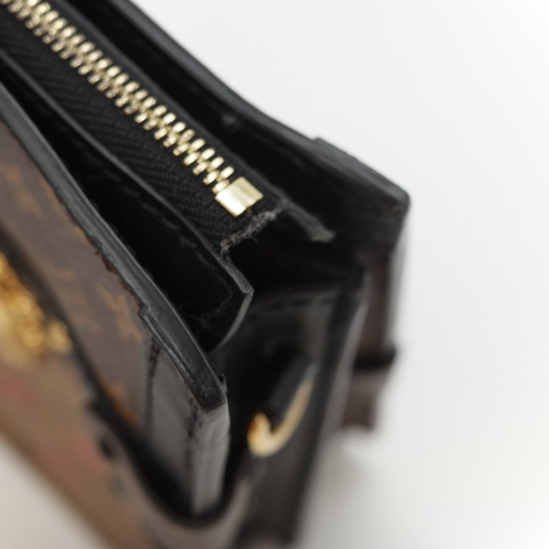 （配件超級全♥️全網最低）Louis Vuitton 路易威登 Monogram Reverse Trunk Clutch 棕色 拼色 金扣 肩背袋-11