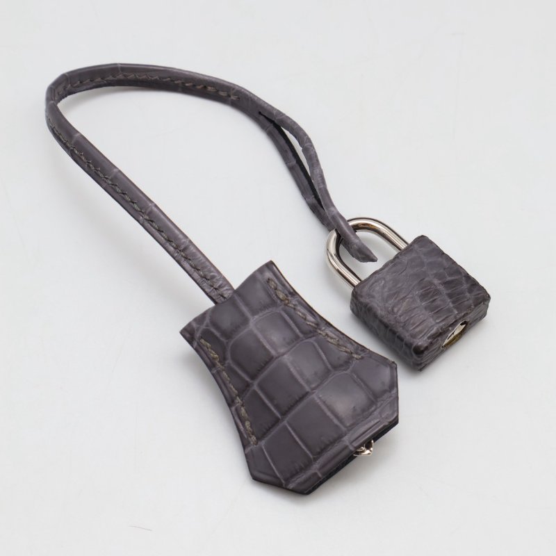 HERMES Kelly 28 霧面鱷魚皮 - 巴黎灰銀 🅀-14