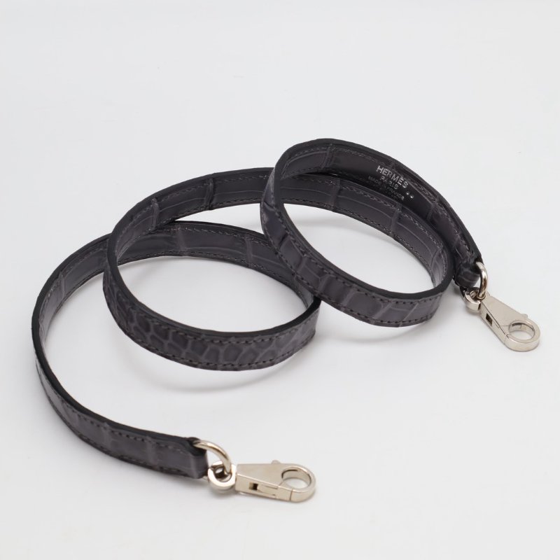 HERMES Kelly 28 霧面鱷魚皮 - 巴黎灰銀 🅀-15