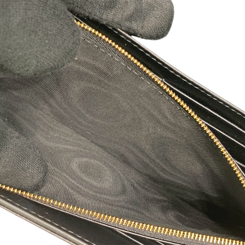 Dior迪奧 Jolie Orchid 長夾 羊皮 籐格紋 黑色 金扣-11