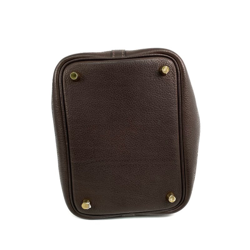 △ Hermes 愛馬仕 46 Ebene Clemence Calfskin Gold Plated Metal Picotin 18 Hand Bag Stamp Z 46烏木色粒紋小牛皮鍍金金屬手袋Z刻 - 267003841-5