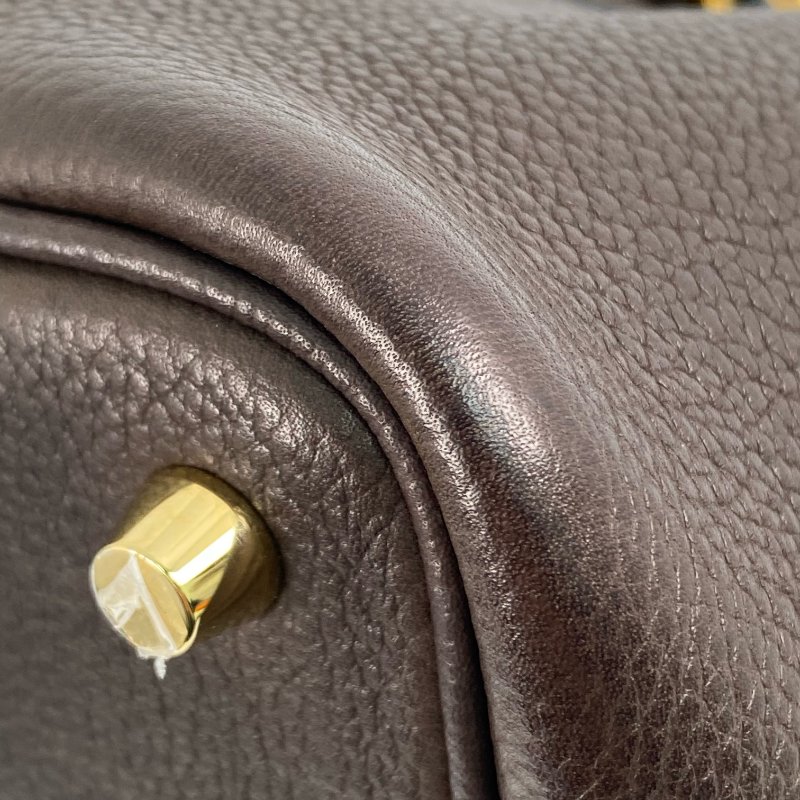 △ Hermes 愛馬仕 46 Ebene Clemence Calfskin Gold Plated Metal Picotin 18 Hand Bag Stamp Z 46烏木色粒紋小牛皮鍍金金屬手袋Z刻 - 267003841-8