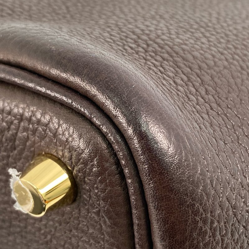 △ Hermes 愛馬仕 46 Ebene Clemence Calfskin Gold Plated Metal Picotin 18 Hand Bag Stamp Z 46烏木色粒紋小牛皮鍍金金屬手袋Z刻 - 267003841-10