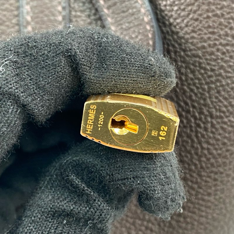 △ Hermes 愛馬仕 46 Ebene Clemence Calfskin Gold Plated Metal Picotin 18 Hand Bag Stamp Z 46烏木色粒紋小牛皮鍍金金屬手袋Z刻 - 267003841-12