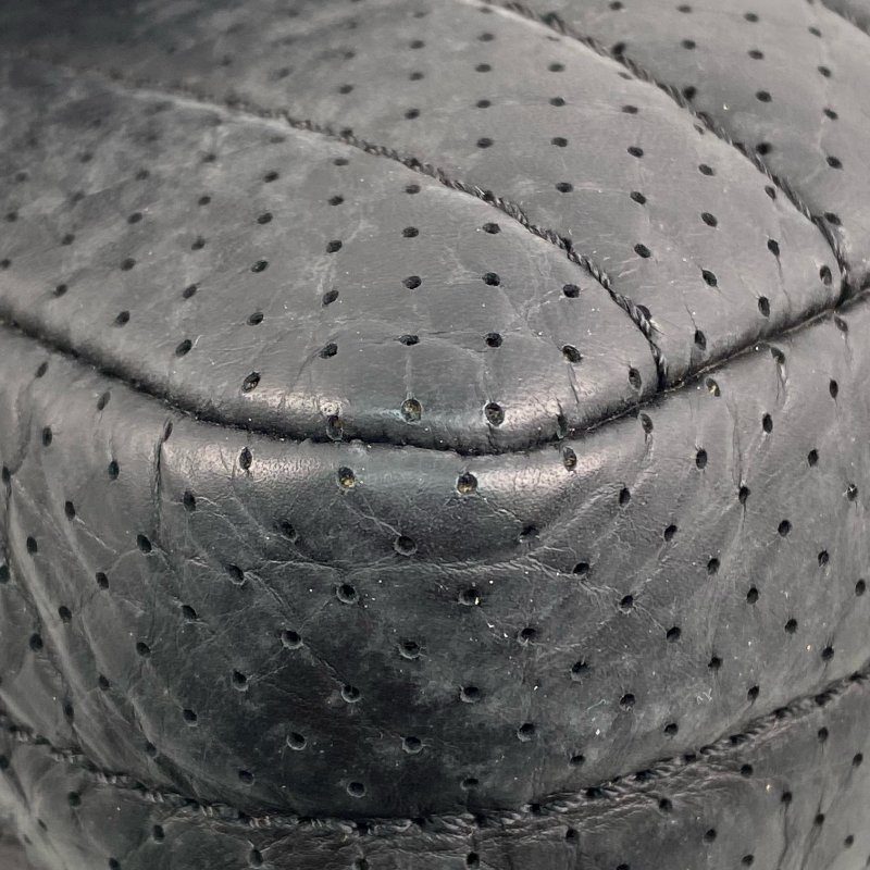 △ Chanel 香奈兒 Black Perforated Calfskin Silver Tone Metal Chain Shoulder Bag No.11 黑色穿孔小牛皮銀色金屬鎖鏈肩背袋No.11 - 267004717-8