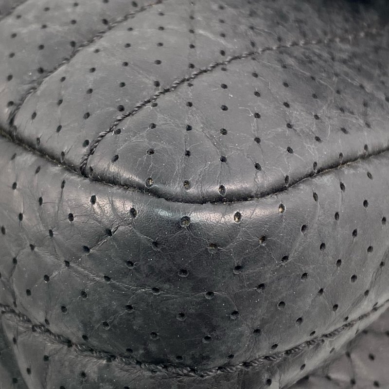 △ Chanel 香奈兒 Black Perforated Calfskin Silver Tone Metal Chain Shoulder Bag No.11 黑色穿孔小牛皮銀色金屬鎖鏈肩背袋No.11 - 267004717-9