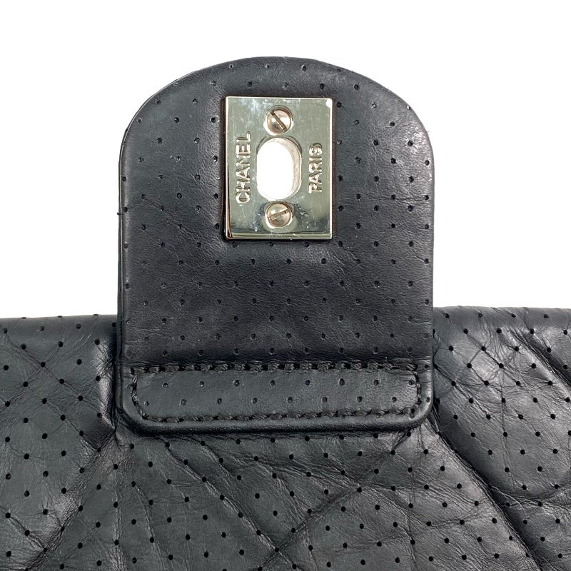 △ Chanel 香奈兒 Black Perforated Calfskin Silver Tone Metal Chain Shoulder Bag No.11 黑色穿孔小牛皮銀色金屬鎖鏈肩背袋No.11 - 267004717-13