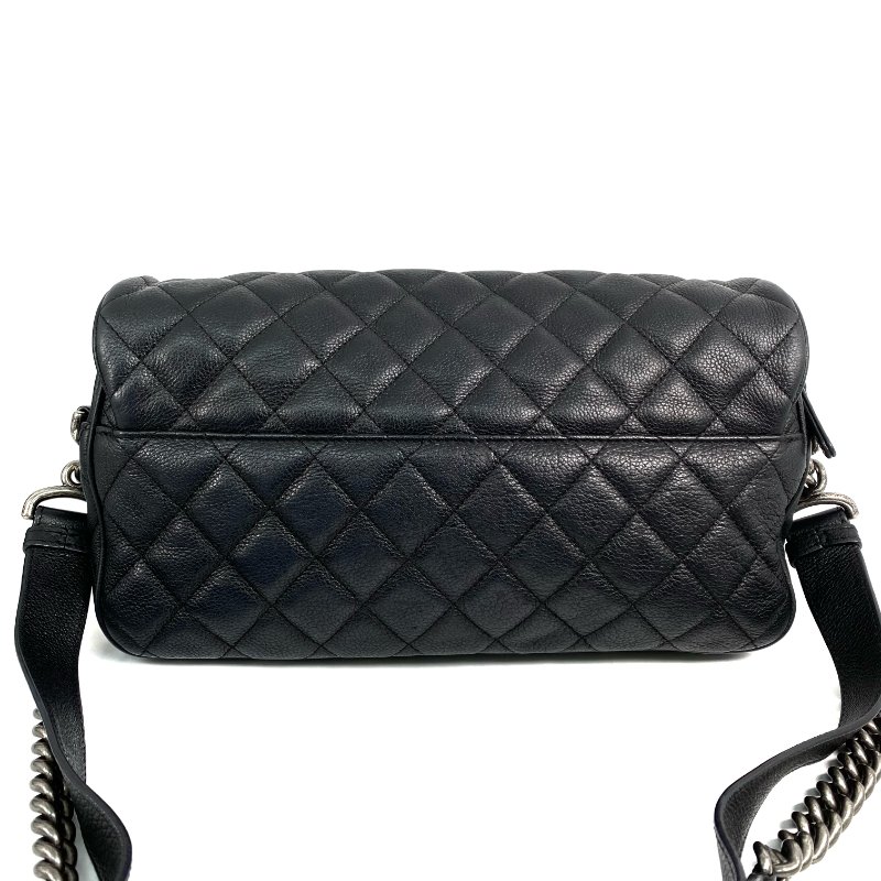 △ Chanel 香奈兒 Black Caviar Skin Ruthenium-Finish Metal Single Flap Chain Shoulder Bag No.22 黑色粒紋小牛皮鍍釕金屬鎖鏈肩背袋No.22 - 267004183-2