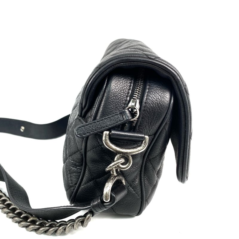 △ Chanel 香奈兒 Black Caviar Skin Ruthenium-Finish Metal Single Flap Chain Shoulder Bag No.22 黑色粒紋小牛皮鍍釕金屬鎖鏈肩背袋No.22 - 267004183-4