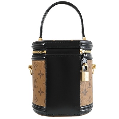 近新芯片款✨ LV M43986 CANNES 經典老花撞色手提肩/斜背兩用圓筒包發財包-3