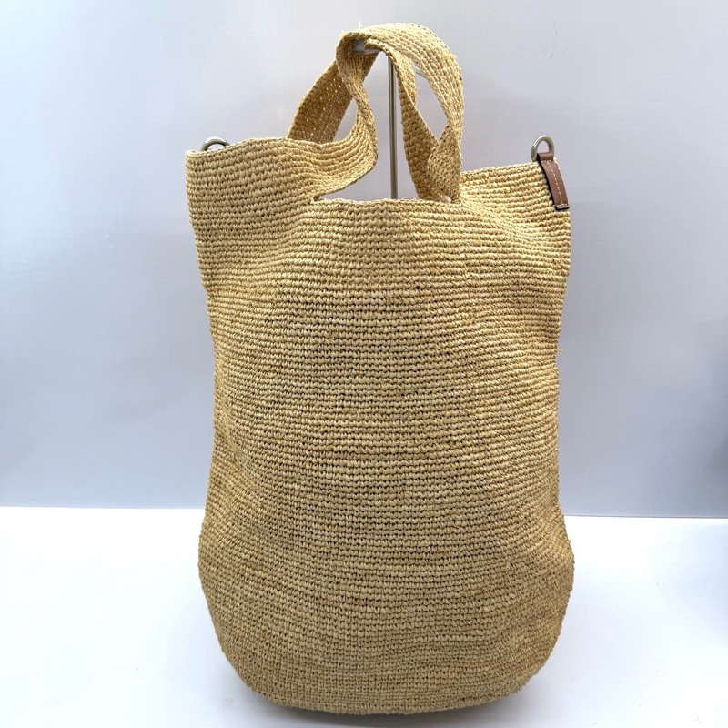 LOEWE 草編RAFFIA PAULA'S IBIZA SLIT 手提斜背2WAY包-1