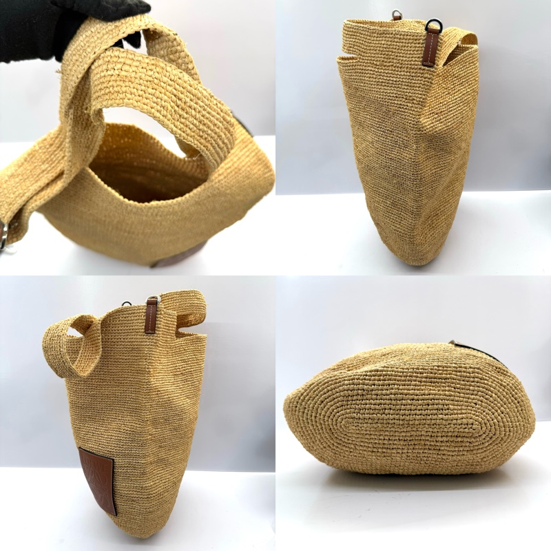 LOEWE 草編RAFFIA PAULA'S IBIZA SLIT 手提斜背2WAY包-3