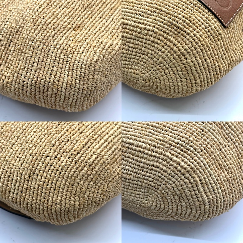 LOEWE 草編RAFFIA PAULA'S IBIZA SLIT 手提斜背2WAY包-4