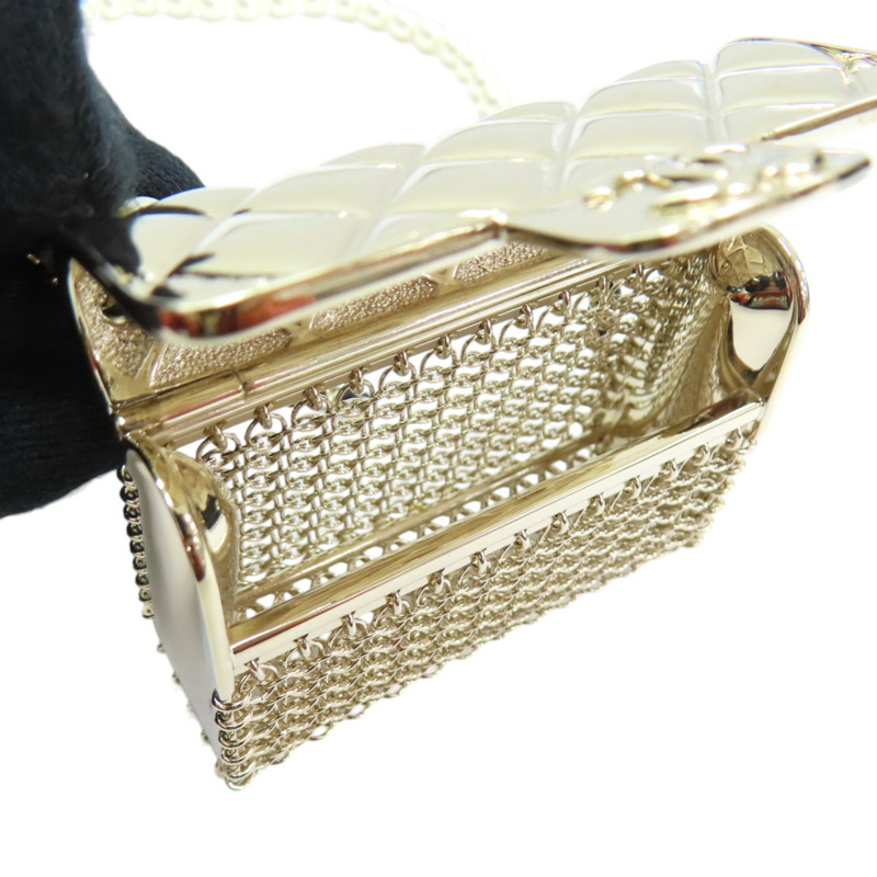 淺金色 鍍金Ting Bag 珍珠 長項鏈【CHANEL 香奈兒】 AB6135-7