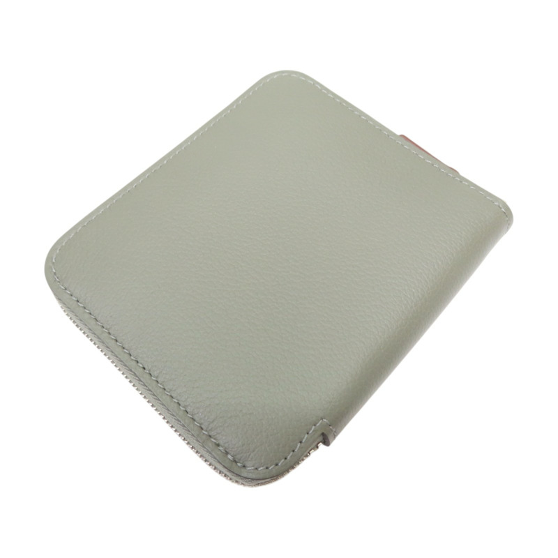 錫器灰 Evercolor 牛皮 Silk'In Compact 拉鍊 零錢包 H087114CK W刻【HERMES 愛馬仕】 H087114CK-2