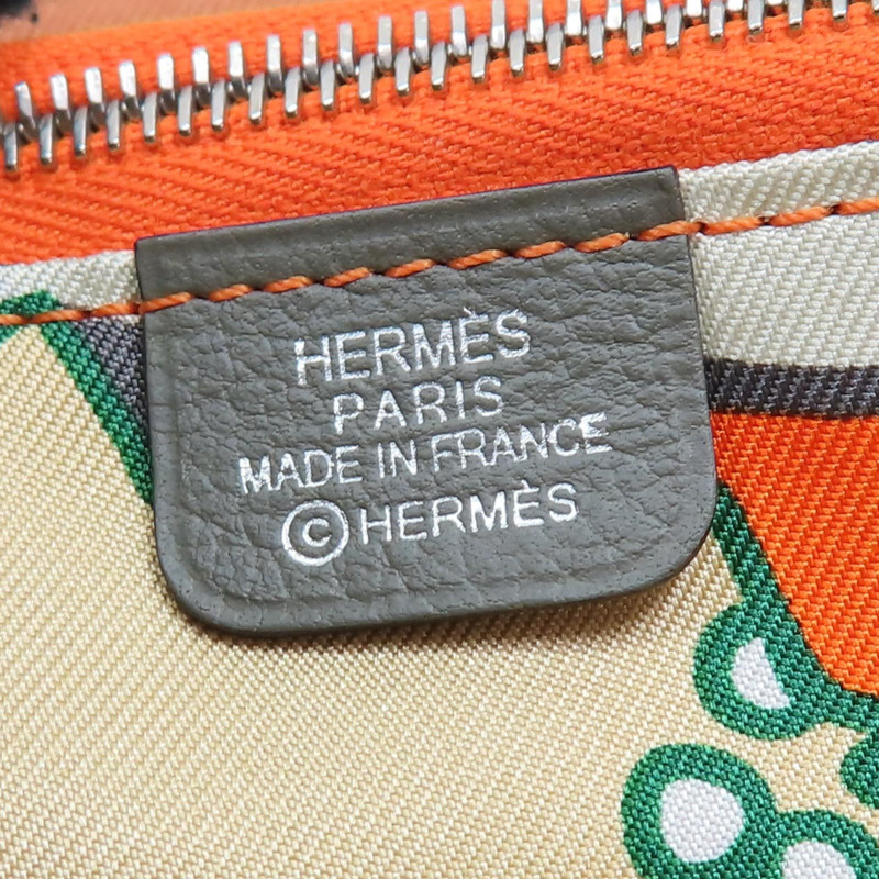 錫器灰 Evercolor 牛皮 Silk'In Compact 拉鍊 零錢包 H087114CK W刻【HERMES 愛馬仕】 H087114CK-6