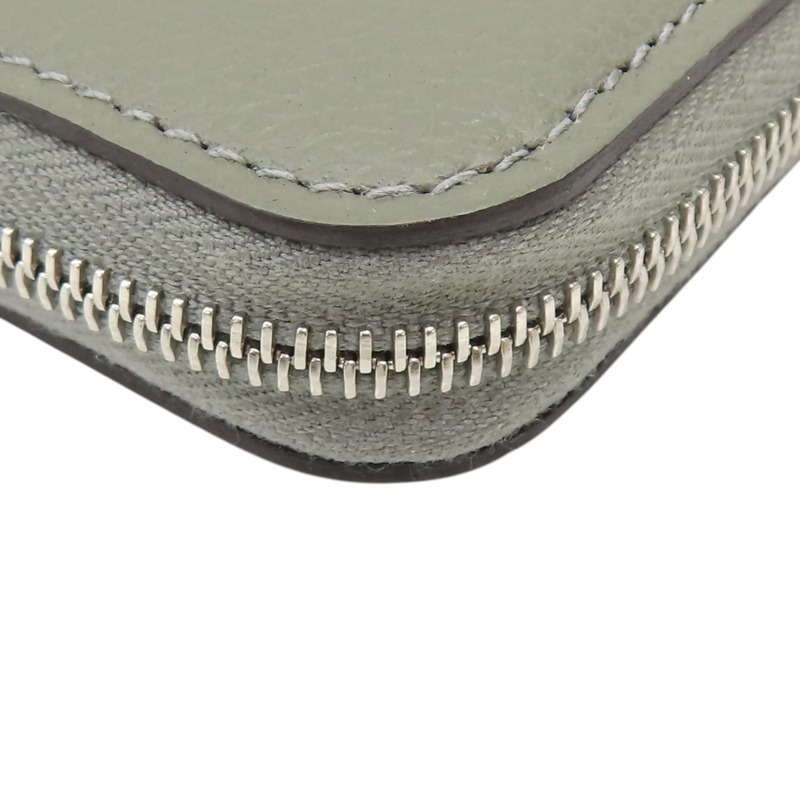 錫器灰 Evercolor 牛皮 Silk'In Compact 拉鍊 零錢包 H087114CK W刻【HERMES 愛馬仕】 H087114CK-10